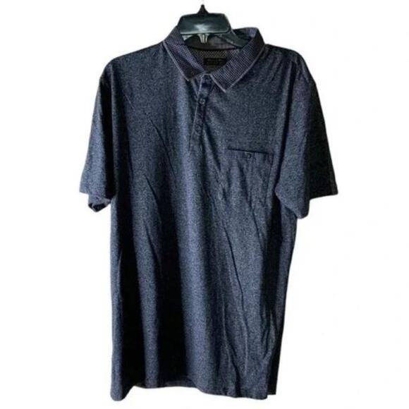 Denim & Flower Slim Fit Polo Shirt 3/4 Button Front Men's Size XL Top - Picture 2 of 9